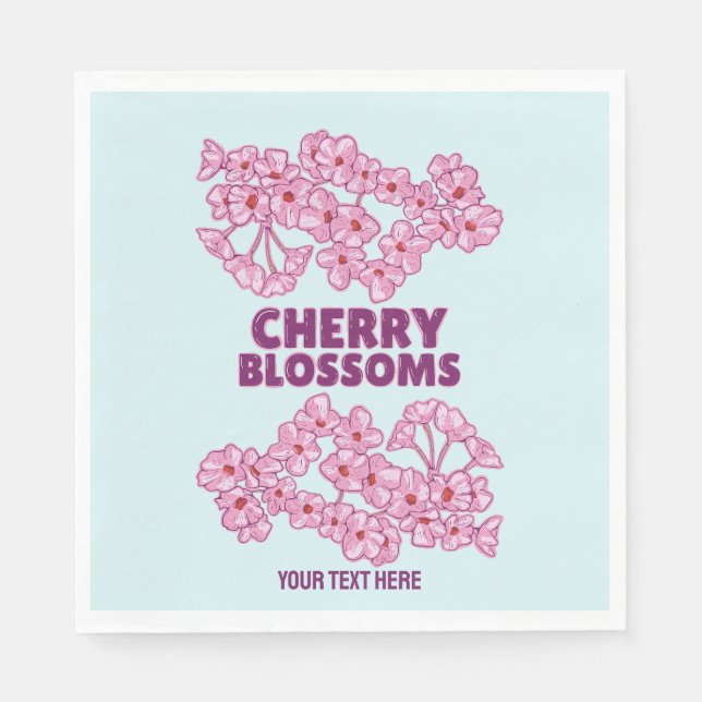 Pink cherry blossoms napkin (Front)