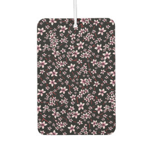 Pink Cherry Blossoms On Black Car Air Freshener