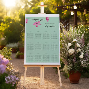 Pink Cherry Blossoms Quinceanera Seating Chart