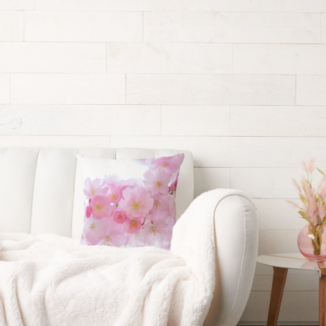 Pink cherry blossoms Sakura floral Cushion (Couch)