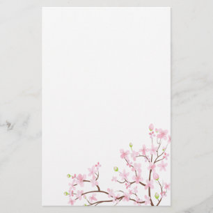 Pink Cherry Blossoms Stationery