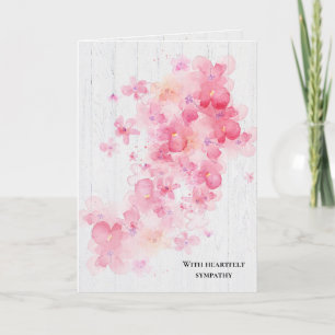pink cherry blossoms sympathy card