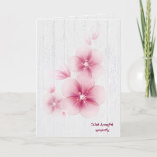 pink cherry blossoms sympathy card