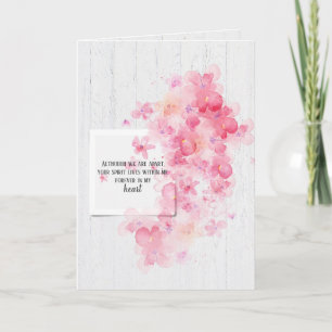 pink cherry blossoms sympathy card