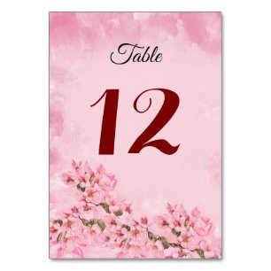 Pink Cherry Blossoms  Table Number
