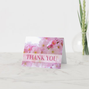 Pink Cherry Blossoms Thank You Card