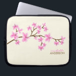 Pink Cherry Blossoms Tree Laptop Sleeve<br><div class="desc">Personalised laptop sleeve features a beautiful vector illustration of a cherry blossoms or sakura tree. Customise with your name,  monogram,  initials or text of your choice. 
 Mujka</div>