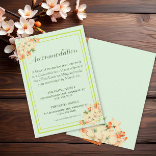 Pink Cherry Blossoms , Wedding Accommodation Enclosure Card