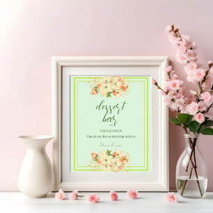 Pink Cherry Blossoms , Wedding Dessert Bar Poster
