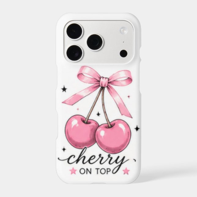 Pink Cherry Bow Cute Phone Case  (Back)