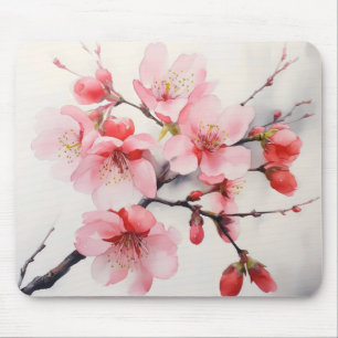 Pink Cherry Branch Spring Mouse Mat