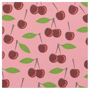 pink cherry cherries fabric