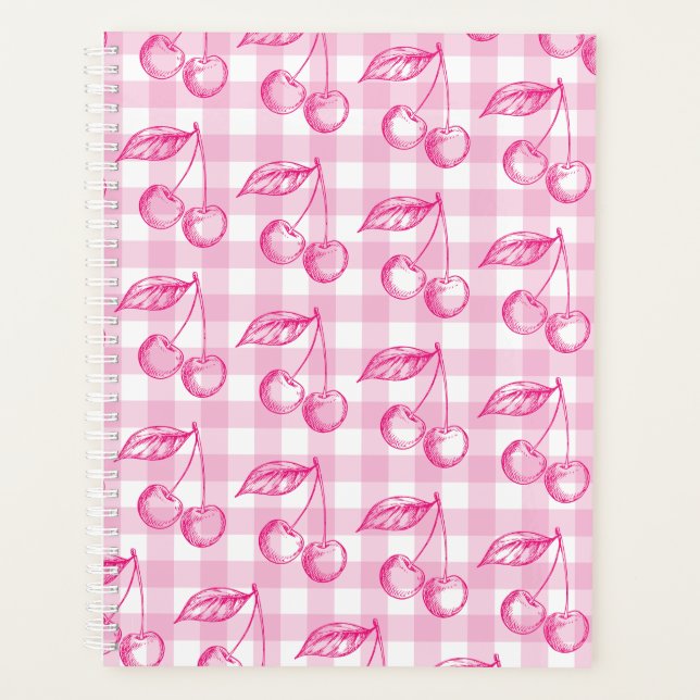 Pink Cherry Coquette Aesthetic Planner (Front)
