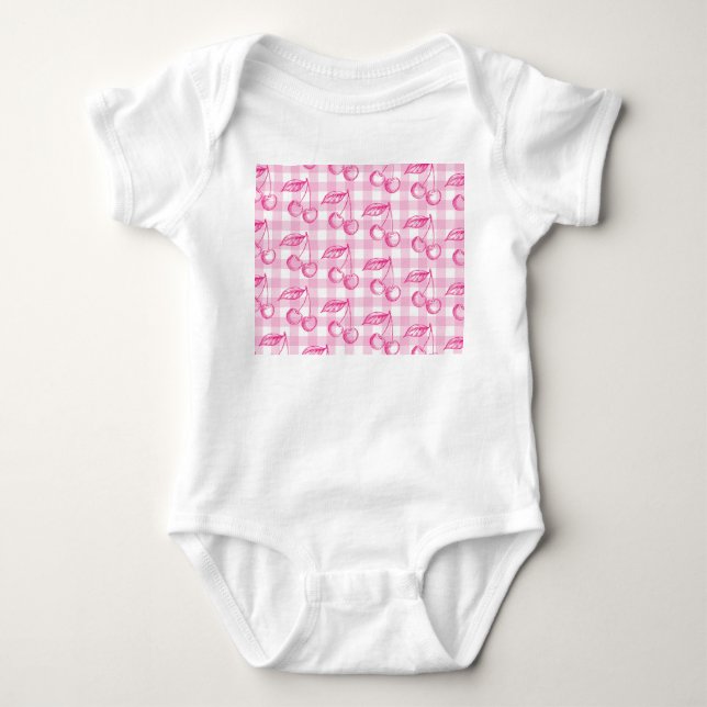 Pink Cherry Coquette Baby Bodysuit (Front)