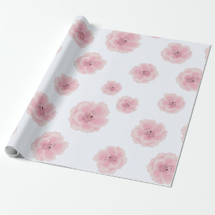 Pink cherry flowers. Seamless pattern. Sakura Wrapping Paper
