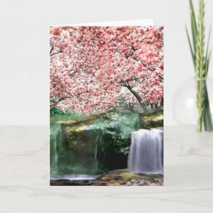 Pink Cherry Sakura Japanese Blossom Tree Card