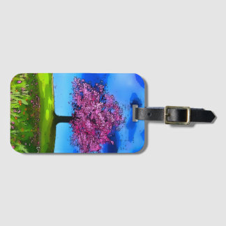 Pink Cherry Tree Luggage Tag
