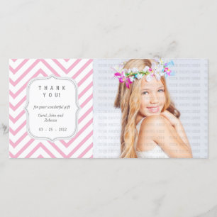 Pink Chevron - Any Occasion Thank you Card