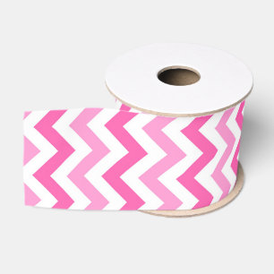 Pink Chevron Breast Cancer Awareness Pattern Grosgrain Ribbon