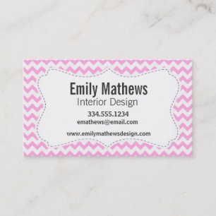 Pink Chevron Business Card