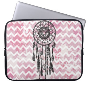 Pink Chevron Dreamcatcher Laptop Sleeve