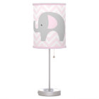 Pink Chevron Elephant Lamp / Pink Trim