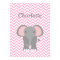 Pink Chevron Elephant Personalized Nursery Decor