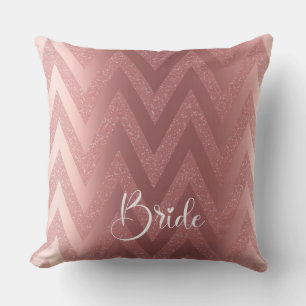 Pink Chevron Glitter Bridal Shower Cushion