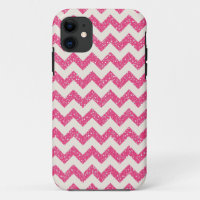 Pink Chevron Glitter iPhone Case