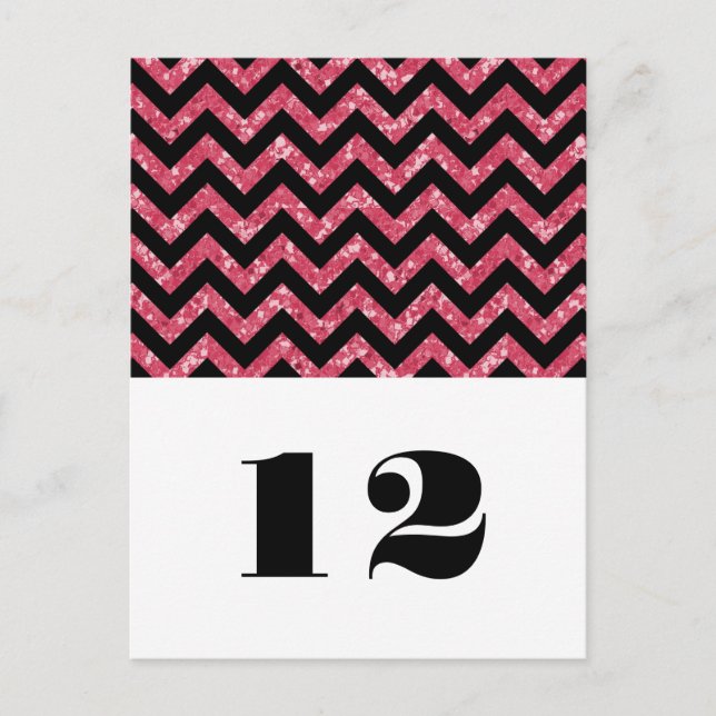 Pink Chevron Glitter Table Postcard (Front)