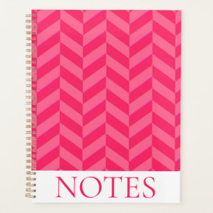 Pink Chevron Herringbone Pattern Modern Planner