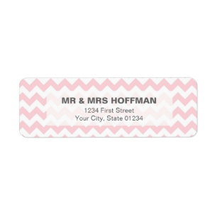 Pink Chevron Pattern Address Label