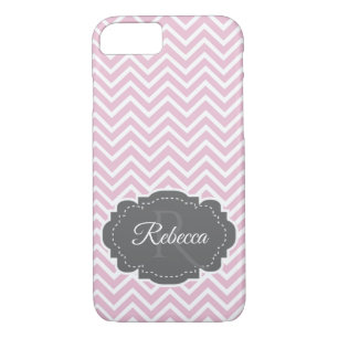 Pink Chevron Personalised iPhone Case