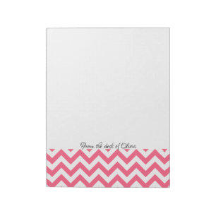 Pink Chevron Personalised Notepad