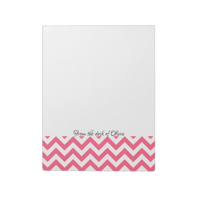 Pink Chevron Personalised Notepad (Rotated)