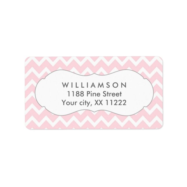 pink chevron personalised party favour tags (Front)
