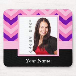 Pink chevron photo template mouse mat