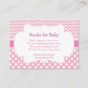 Pink Chevron & Polka Dot Book Request Enclosure Card