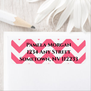 Pink Chevron Return Address Label