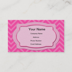 Pink Chevron Stripes Business Card