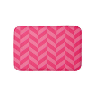Pink Chevron Tribal Zig Zag Stripes Pattern Modern Bath Mat