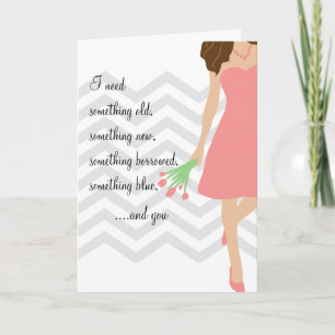 Pink Chevron Will You Be My Bridesmaid Invitation