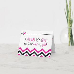 Pink Chevron Will you be my Maid of Honour? Card