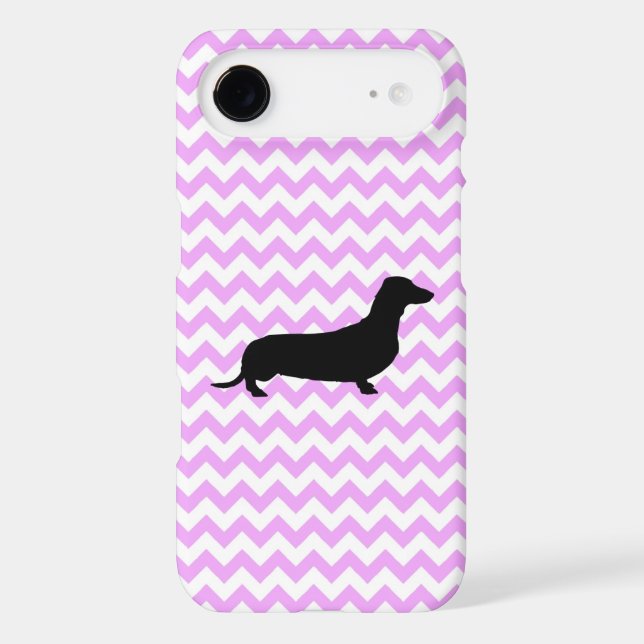 Pink Chevron With Dachshund Case-Mate iPhone Case (Back)