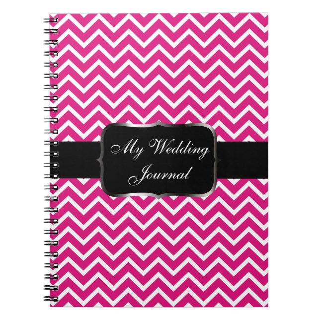 Pink Chevron Zigzag Stripes Notebook (Front)