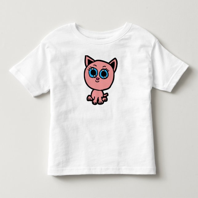 Pink Chibi Kitty Toddler T-Shirt (Front)
