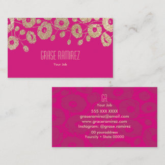 Pink | Chic and Modern Faux Rose Glitter Business Card