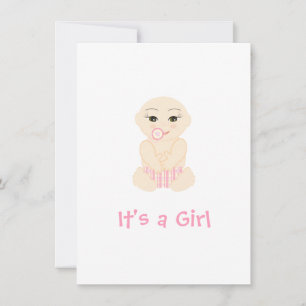 Pink Chic Baby Shower Girl It's a Girl Quote 