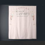 Pink chic champagne brunch bridal shower backdrop tapestry<br><div class="desc">Brunch and Bubbly floral Bridal Shower backdrop. Features pretty chic watercolor  two  bubbly champagne flutes at the top of backdrop,  makes this elegant bridal shower photo booth backdrop a perfect choice for champagne themed mimosa bridal shower brunch or bridal shower luncheon.</div>