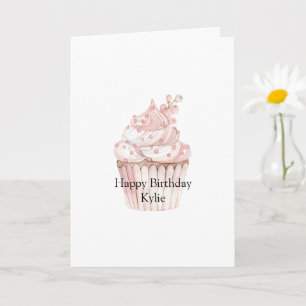 Pink Chic Cupcake Birthday Card